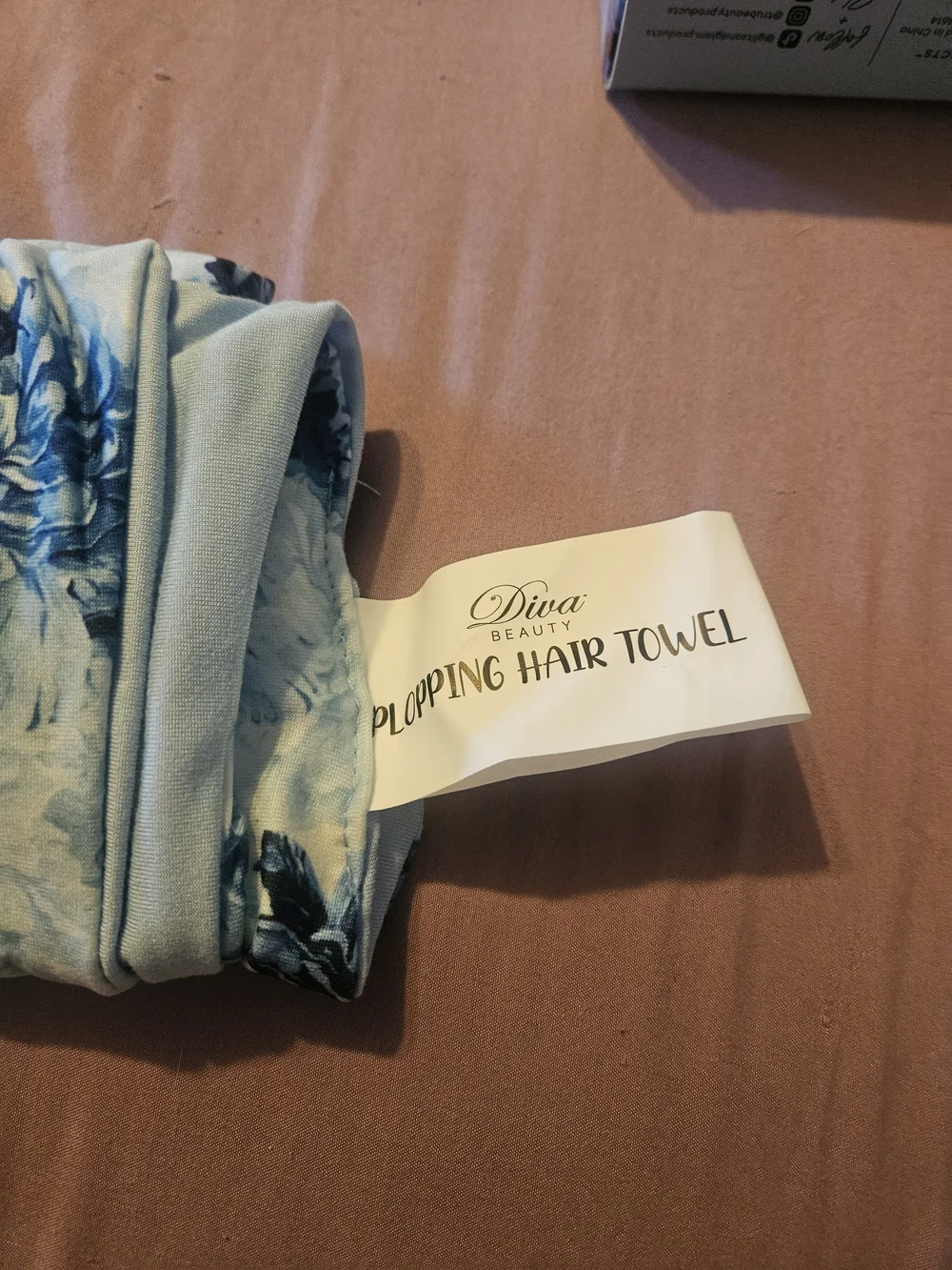 Plopping Hair Towel - Red Illustration..NW, Beautiful Flower Design